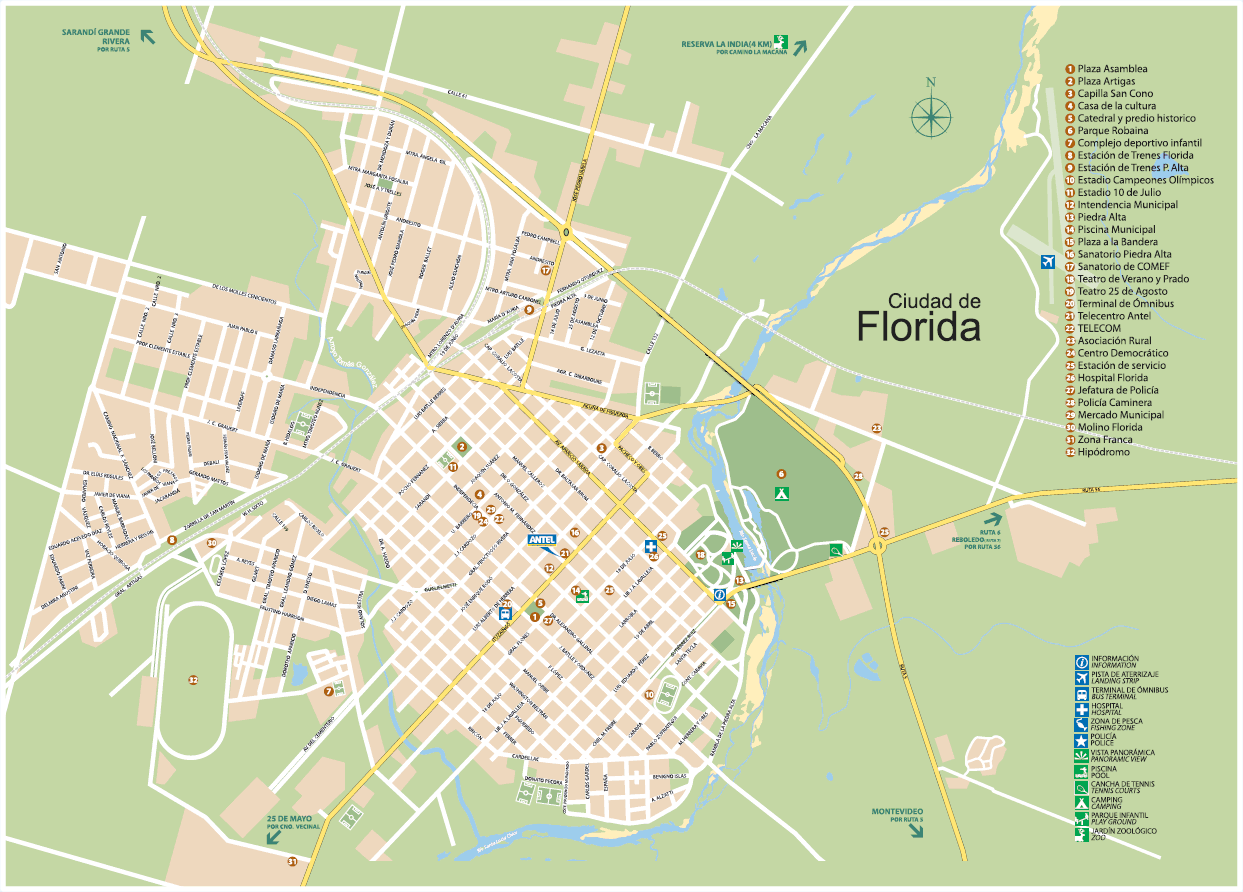 mapas del uruguay. mapa de florida. enciclopedia online